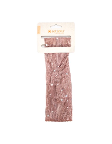 offerta Setablu Fascia con Nodo per Capelli Fantasia Stelline e Paillettes Colore Cipria 1 Pz