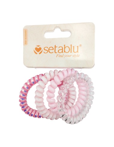 offerta Setablu Elastici per Capelli a Spirale in Plastica Colore Rosa 4 Pz