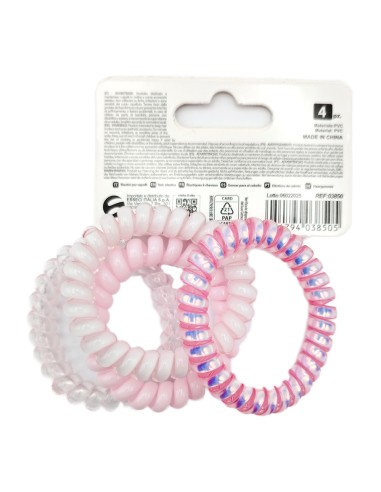 offerta Setablu Elastici per Capelli a Spirale in Plastica Colore Rosa 4 Pz