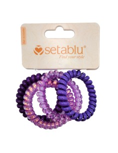 Setablu Elastici per Capelli a Spirale in Plastica Colore Viola 4 Pz