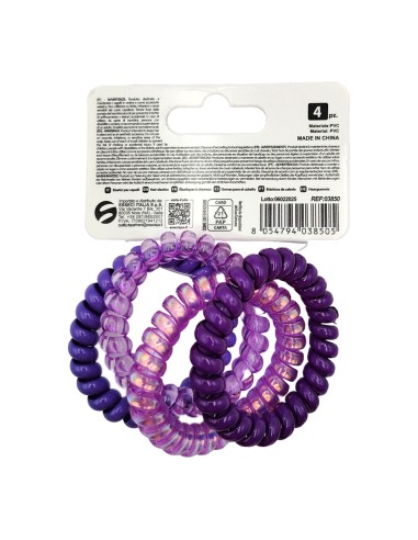offerta Setablu Elastici per Capelli a Spirale in Plastica Colore Viola 4 Pz