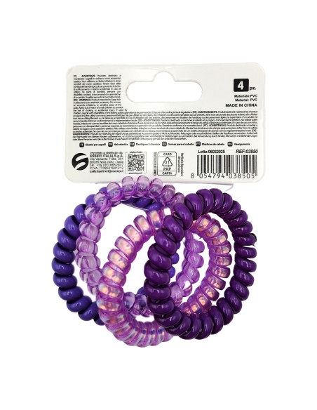 offerta Setablu Elastici per Capelli a Spirale in Plastica Colore Viola 4 Pz