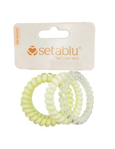 Setablu Elastici per Capelli a Spirale in Plastica Colore Neon 4 Pz
