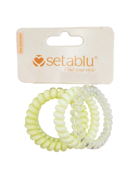 offerta Setablu Elastici per Capelli a Spirale in Plastica Colore Neon 4 Pz