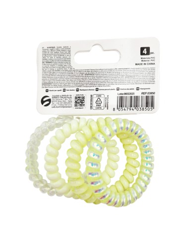offerta Setablu Elastici per Capelli a Spirale in Plastica Colore Neon 4 Pz