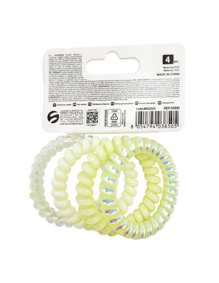 offerta Setablu Elastici per Capelli a Spirale in Plastica Colore Neon 4 Pz