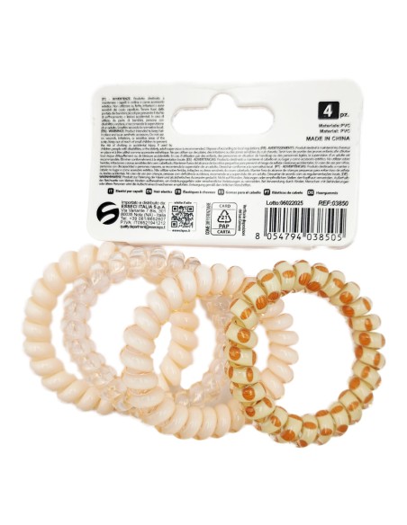 offerta Setablu Elastici per Capelli a Spirale in Plastica Colore Beige 4 Pz