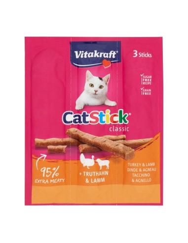 offerta Vitakraft Catstick Classic Alimento per Gatti Gusto Tacchino e Agnello 3 Pz SCADENZA 09/08/2026