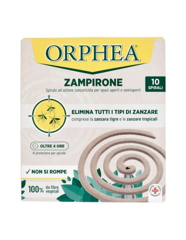 offerta Orphea Zampirone Spirale ad Azione Zanzaricida Oltre 4 Ore di Protezione 10 Pz SCADENZA: 01/2026