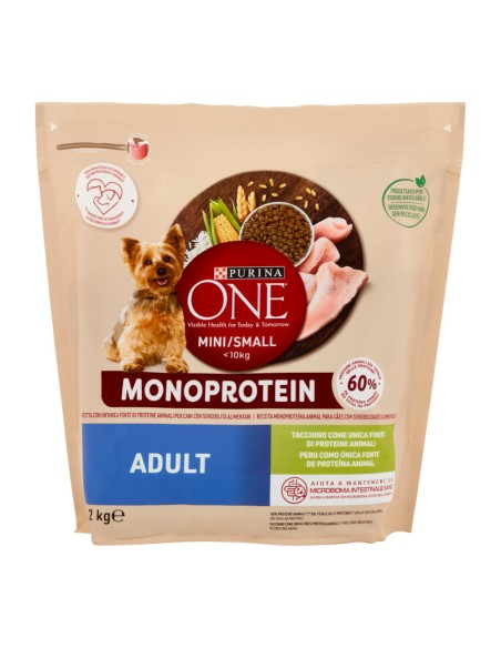 offerta Purina One Mini/Small Adult Monoprotein Cibo Secco Cani di Piccola Taglia con Tacchino 1,2 Kg SCADENZA 31/05/2026