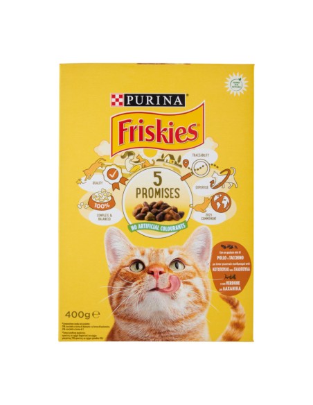offerta Purina Friskies Adult Cibo Secco per Gatti con Tacchino Pollo e Verdure 400 g SCADENZA 30/06/2026