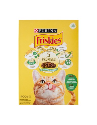 offerta Purina Friskies Adult Cibo Secco per Gatti con Coniglio Pollo e Verdure 400 g SCADENZA 30/06/2026