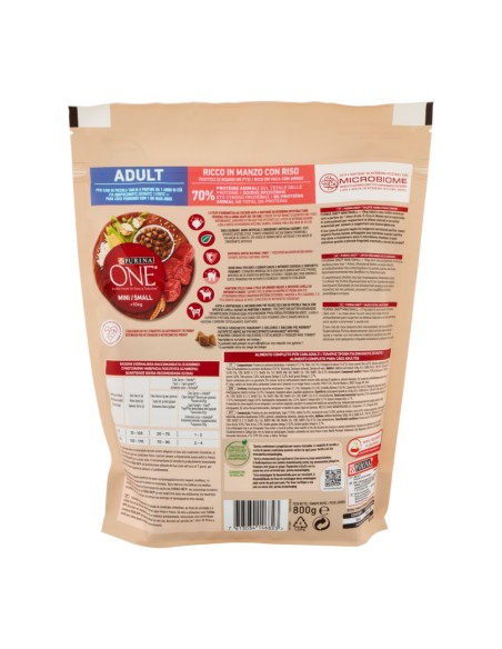 offerta Purina One Mini/Small Adult Cibo Secco per Cani di Piccola Taglia con Manzo e Riso 800 g SCADENZA 31/07/2026