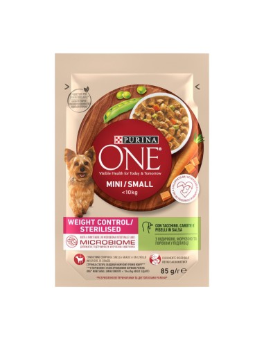 offerta Purina One Cibo Umido per Cani Mini/Small Sterilised con Tacchino Carote e Piselli 85 g SCADENZA 31/05/2026