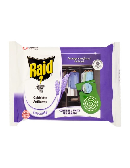 offerta Raid Gabbiette Anti Tarme per Capi Profumati Fragranza Lavanda 2 Pz