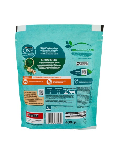 offerta Purina One DualNature Cibo Secco per Gatti Sterilizzati con Salmone e Spirulina 400 g SCADENZA 31/05/2026