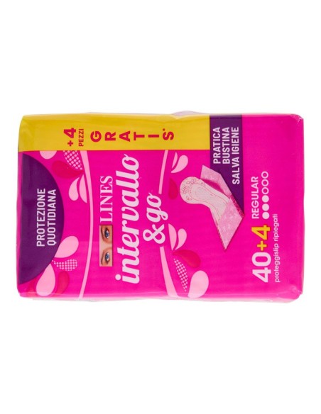 offerta Lines Intervallo & Go Proteggi Slip Regular Ripiegati Protezione Quotidiana 44 Pz