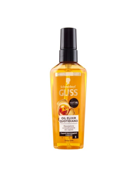 offerta Schwarzkopf Gliss Oil Elixir Quotidiano Capelli Danneggiati e Secchi 75 ml