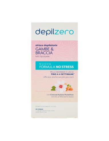 offerta Depilzero Strisce Depilatorie Gambe e Braccia Formula No Stress 20 Pz