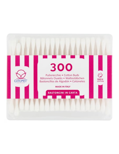 offerta Cotonet Cotoncini 100% Cotone Bastoncini in Carta Biodegradabili 300 Pz
