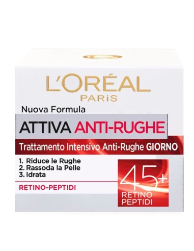 offerta L'Oreal Paris Attiva Antirughe 45+ Crema Viso Trattamento Intensivo Giorno 50 ml