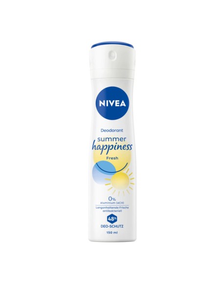 offerta Nivea Summer Happiness Deodorante Spray Fresh 0% Sali di Alluminio 150 ml