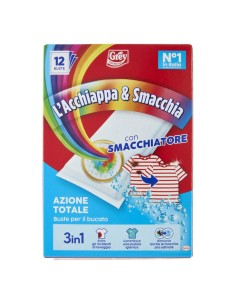 Grey L'Acchiappa e Smacchia Buste per Bucato 3in1 con Smacchiatore 12 Pz