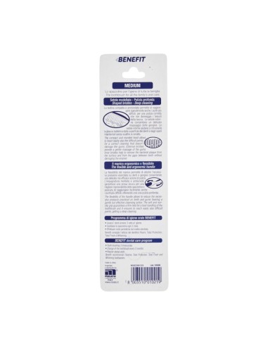 offerta Benefit Clinic Spazzolino Medium Testina Compatta Setole Medie e Copritestina 2 Pz