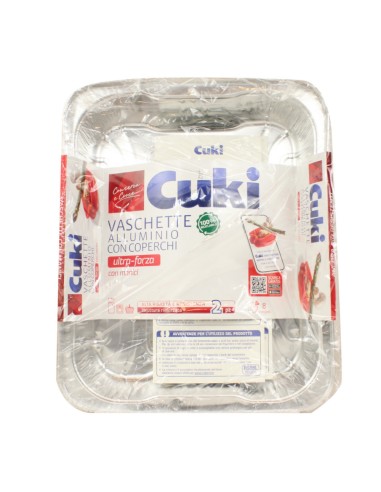 offerta Cuki Conserva e Cuoce Vaschette in Alluminio con Coperchio Ultra Forza 8 Porzioni 2 Pz