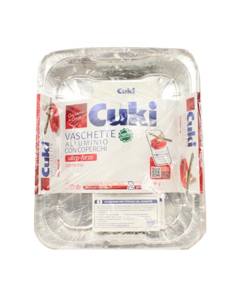 offerta Cuki Conserva e Cuoce Vaschette in Alluminio con Coperchio Ultra Forza 8 Porzioni 2 Pz