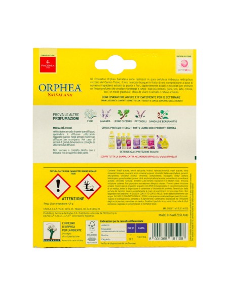 offerta Orphea Salvalana Emanatori per Grandi Armadi Profumo di Fiori 2 Pz