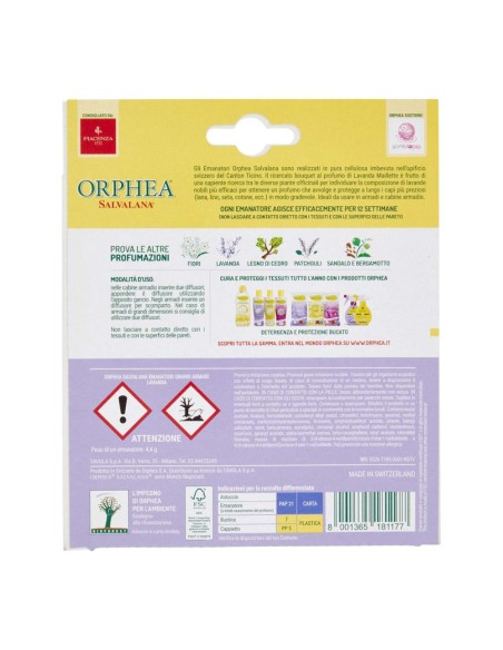 offerta Orphea Salvalana Emanatori per Grandi Armadi Profumo di Lavanda Maillette 2 Pz
