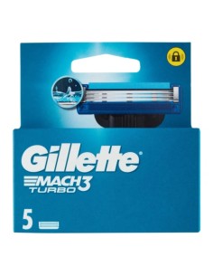 Gillette Mach3 Turbo Lamette di Ricambio Compatibili con Rasoio Uomo Mach3 Turbo 5 Pz