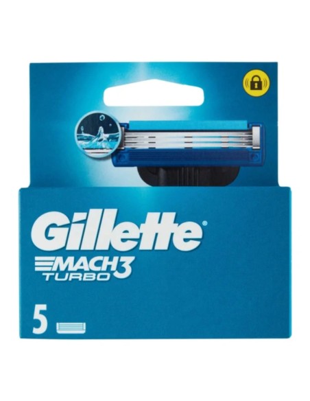 offerta Gillette Mach3 Turbo Lamette di Ricambio Compatibili con Rasoio Uomo Mach3 Turbo 5 Pz