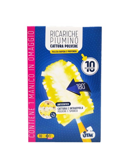 offerta Utm Ricariche Piumino Cattura Polvere 180 Gradi 10 Pz e Manico in Omaggio