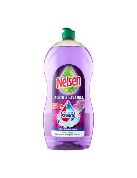 offerta Nelsen Detersivo Liquido Piatti Aceto e Lavanda Attivo in Acqua Fredda 900 ml