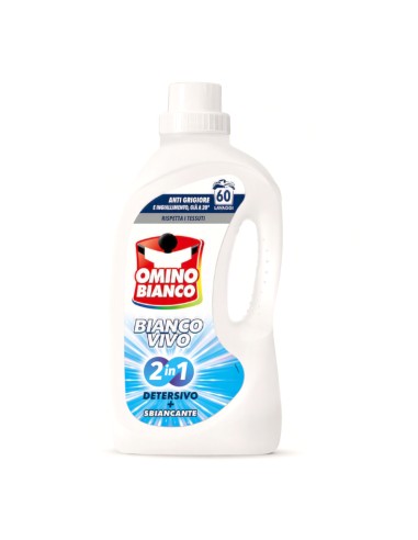 offerta Omino Bianco Bianco Vivo 2in1 Detersivo + Sbiancante 60 Lavaggi 2400 ml