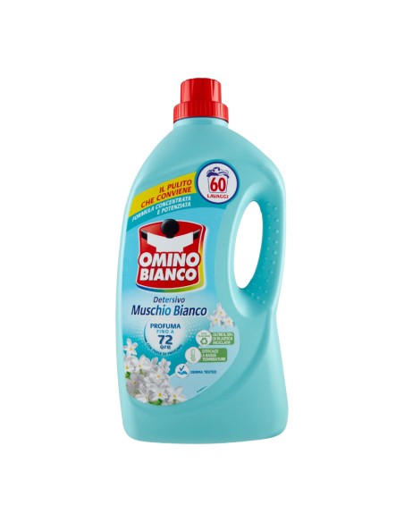 offerta Omino Bianco Detersivo Lavatrice Fragranza Muschio Bianco 60 Lavaggi 2400 ml