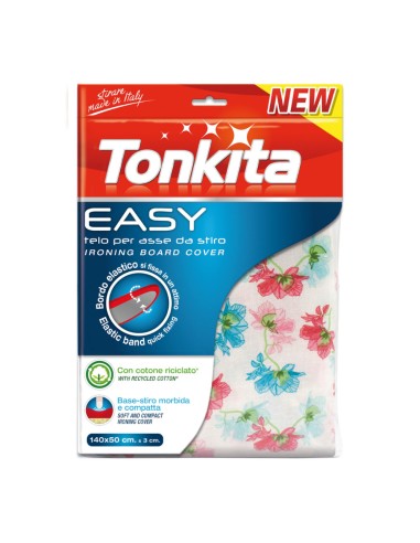 offerta Tonkita Telo per Asse da Stiro Easy in Cotone Riciclato con Elastico 140x50 cm