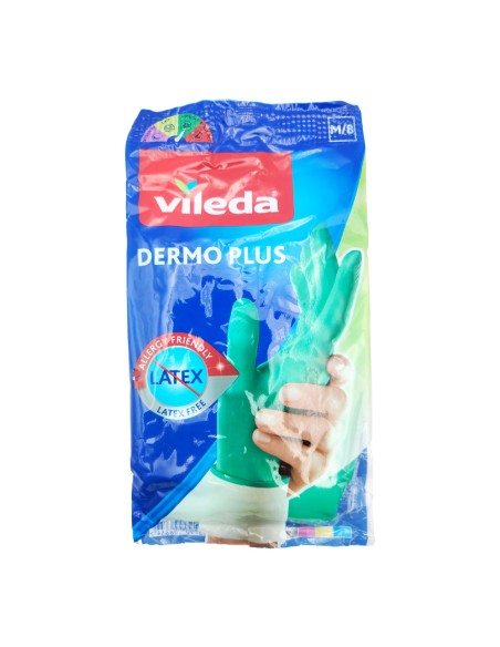 offerta Vileda Dermo Plus Guanti Senza Lattice Interno in Cotone Taglia M