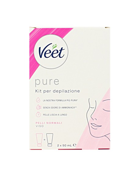 offerta Veet Pure Kit Crema Depilatoria Viso e Post Depilazione per Pelli Normali 2 Pz