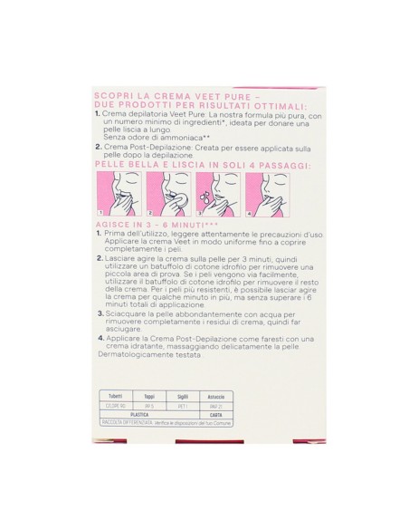 offerta Veet Pure Kit Crema Depilatoria Viso e Post Depilazione per Pelli Normali 2 Pz