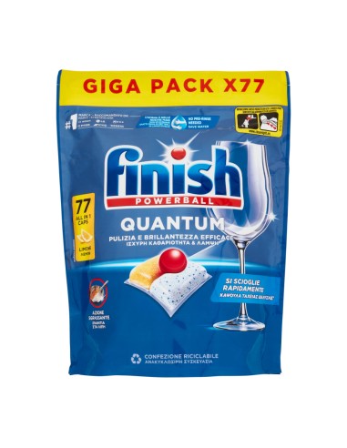 offerta Finish Powerball Quantum Limone Giga Pack Detergente Lavastoviglie 77 Tabs