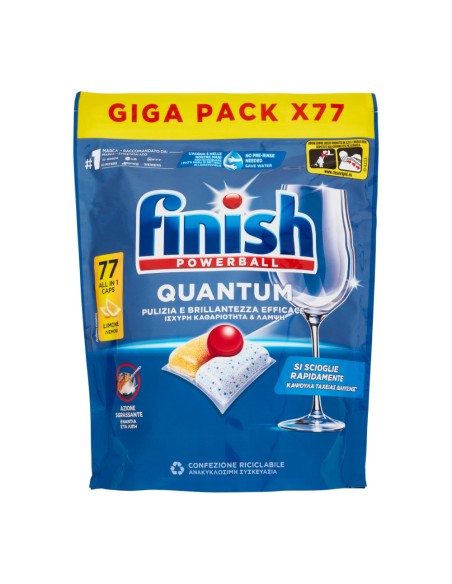 offerta Finish Powerball Quantum Limone Giga Pack Detergente Lavastoviglie 77 Tabs