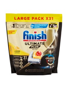 Finish Powerball Ultimate Plus All In 1 Limone  Pastiglia Detergente Lavastoviglie 31 Tabs