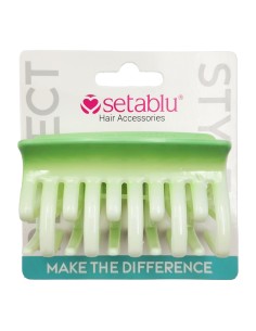 Setablu Pinza Capelli con Doppi Denti 8 Cm Colore Verde 1 Pz