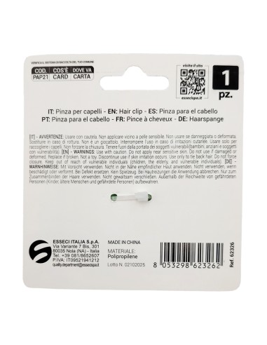 offerta Setablu Pinza Capelli con Doppi Denti 8 Cm Colore Verde 1 Pz