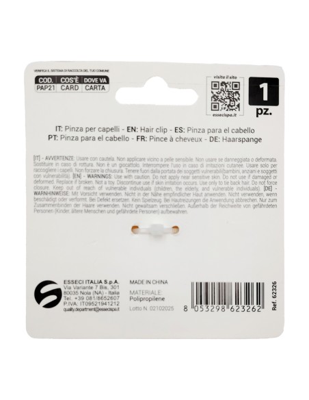 offerta Setablu Pinza Capelli con Doppi Denti 8 Cm Colore Giallo 1 Pz