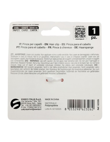 offerta Setablu Pinza Capelli con Doppi Denti 8 Cm Colore Pesca 1 Pz