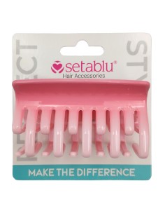 Setablu Pinza Capelli con Doppi Denti 8 Cm Colore Rosa 1 Pz